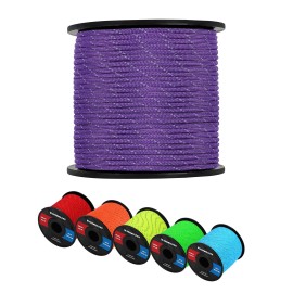Werewolves Reflective 550 Paracord - 100% Nylon, Rope Roller, 7 Strand Utility Parachute Cord For Camping Tent, Outdoor Packaging (Reflective Purple, 1.8Mm 100Feet)