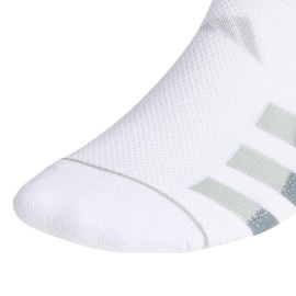 adidas mens Superlite Stripe 3 Super No Show Socks (3-Pair ), Whiteclear Onix greyclear grey, Large