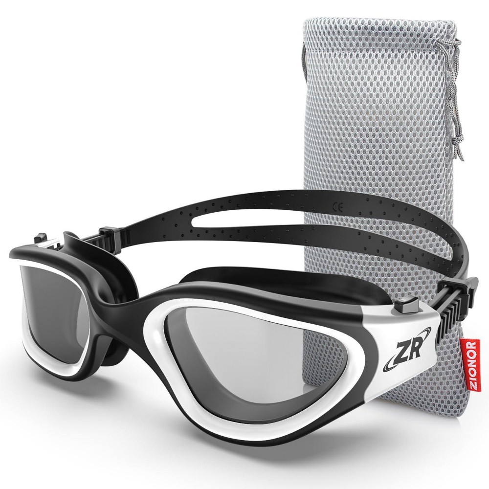 Zionor Swim Goggles, G1 Polarized Swimming Goggles Uv Protection Anti-Fog Adjustable Strap For Adult Men Women (Polarized Light Smoke Lens)