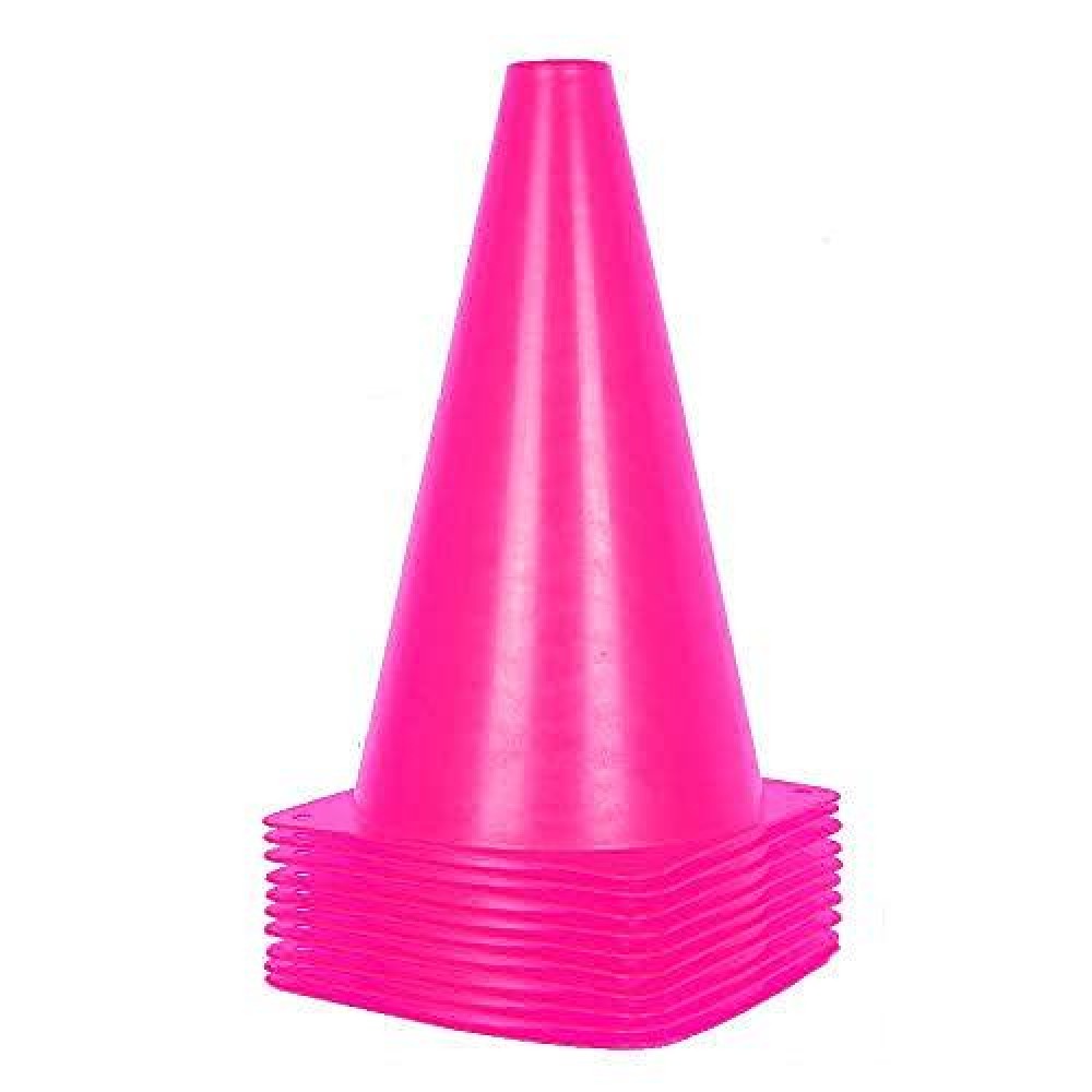 Alyoen 9 Inch Traffic Cones, Plastic Sport Cones, Pink Soccer Training Cones For Outdoor Activity Festive Events (Sets Of 1015 20)
