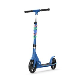 Jetson Scooters - Jupiter Jumbo Kick Scooter (Blue) - Collapsible Portable Kids Push Scooter - Lightweight Folding Design with Big Wheels and High Visibility RGB Light Up LEDs on Stem and Deck