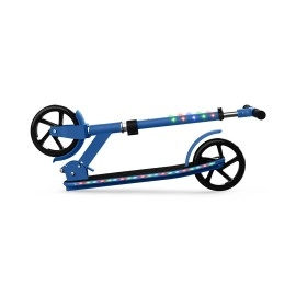 Jetson Scooters - Jupiter Jumbo Kick Scooter (Blue) - Collapsible Portable Kids Push Scooter - Lightweight Folding Design with Big Wheels and High Visibility RGB Light Up LEDs on Stem and Deck