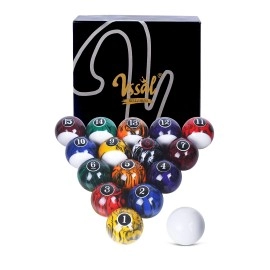Vssal Billiard Balls Set Pool Table Balls Marble-Swirl Style 16 Ball Set
