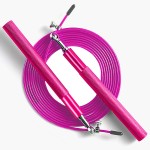 Speed Jump Rope - 360A Swivel Ball Bearing - Adjustable Steel Coated Rope-Aluminum Anti Skipping Handle -Fitness Training Boxing Sports Exercises -Suitable For Kids And Adults (Pink)