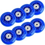 Tobwolf 8 Pack 64Mm 82A Indoor Inline Skate Wheels, Indoor Rooler Skating Wheels With Abec-7 Bearings, Luggage Wheels, Training Wheels For Scooter - Blue