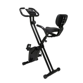 Obenater Folding Exercise Magnetic Bike Adjustable Height Comforable Seat with Pulse Sensor/LCD Monitor, Perfect for Home Use (X-Backrest)