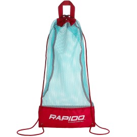 Phantom Aquatics Rapido Boutique Collection Mask Fin Snorkel Net Bag, Ideal For Swim And Snorkeling Gear Bag (Turquoise Ruby)