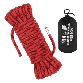 Aoleba 105 Mm Static Climbing Rope 10M(32Ft) 20M(64Ft) 30M(96Ft) 50M(160Ft) 70M(230Ft) Outdoor Rock Climbing Rope, Escape Rope Ice Climbing Equipment Fire Rescue Parachute Rope