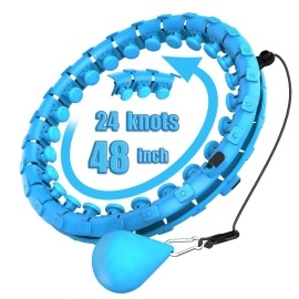 Dumoyi Smart Weighted Fitness Hoop For Adults Weight Loss, Infinity Hoop, 2 In 1 Adomen Fitness Massage Workout Equipment, Great For Adults And Beginners (Blue)