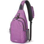 G4Free Sling Bag Rfid Blocking Sling Backpack Crossbody Chest Bag Daypack For Hiking Travel(Light Purple)
