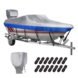 Vinpatio Trailerable Boat Cover, 600D Solution-Dyed Bass Boat Cover, 17-19 Ft Heavy Duty 100% Waterproof Boat Covers Fits V-Hull Runabout Fishing Ski Pro-Style Bass Boats, Beam Width Up To 96