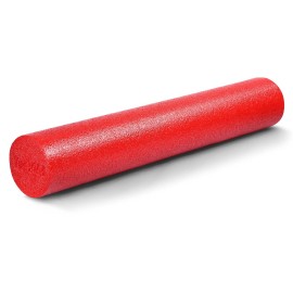 Yes4All Soft-Density Half/Round Pe Foam Roller 12/18/ 24/36 Inch For Tissue And Muscle Massage, Back, Legs,Red