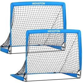 Soccer Goal Kids Soccer Net For Backyard Set Of 2 - Size 2.9'X2.4' Portable Pop Up Practice Mini Soccer Goals With Carry Case - Lightweight And Foldable - Ideal Soccer Net For Kids Age 1-8