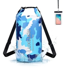 Luxtude Waterproof Dry Bag Backpack, 20L Roll Top Portable Dry Sack Waterproof Bag With Phone Case, Floating Waterproof Dry Bag For Kayaking, Swimming, Boating, Surfing, Hiking, Beach Etc.