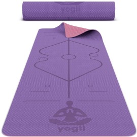 Yogii Yoga Mat - Premium Tpe Pilates Mats - Eco Friendly Non Slip Yoga Mat Thick - Yoga Mat For Exercise At Home - Workout Mat Thick Yoga Mats For Women And Men - 183 X 61 X 06Cm