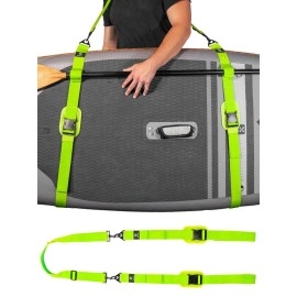 Gradient Fitness Kayak Paddle Board Carrier (Green)Surfboard Straps For Shoulder Hands-Free Carrying Straps For Paddleboards With Padded Shoulder Sling, Paddle Board Accessories For Women And Men