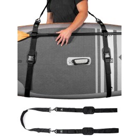 Gradient Fitness Kayak Paddle Board Carrier (Black)/Surfboard Straps For Shoulder Hands-Free Carrying Straps For Paddleboards With Padded Shoulder Sling, Paddle Board Accessories For Women And Men