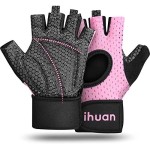 Ihuan Breathable Weight Lifting Gloves: Fingerless Workout Gym Gloves With Wrist Support Enhance Palm Protection Extra Grip For Fitness Lifting Training Rowing Pull-Upsaa