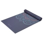 Gaiam Yoga Mat Premium Print Reversible Extra Thick Non Slip Exercise & Fitness Mat For All Types Of Yoga, Pilates & Floor Workouts, Purple Illusion, 6Mm