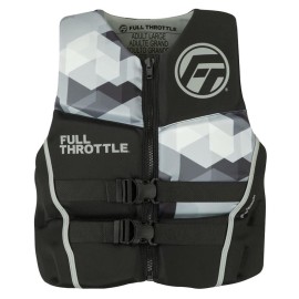 Full Throttle Adult Rapid Dry Flex Back Life Jacket Grey X-Large