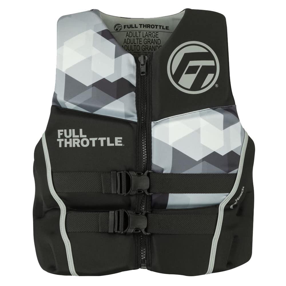Full Throttle Adult Rapid Dry Flex Back Life Jacket Grey 2X-Large