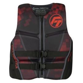 Full Throttle Adult Rapid Dry Flex Back Life Jacket Red X-Large