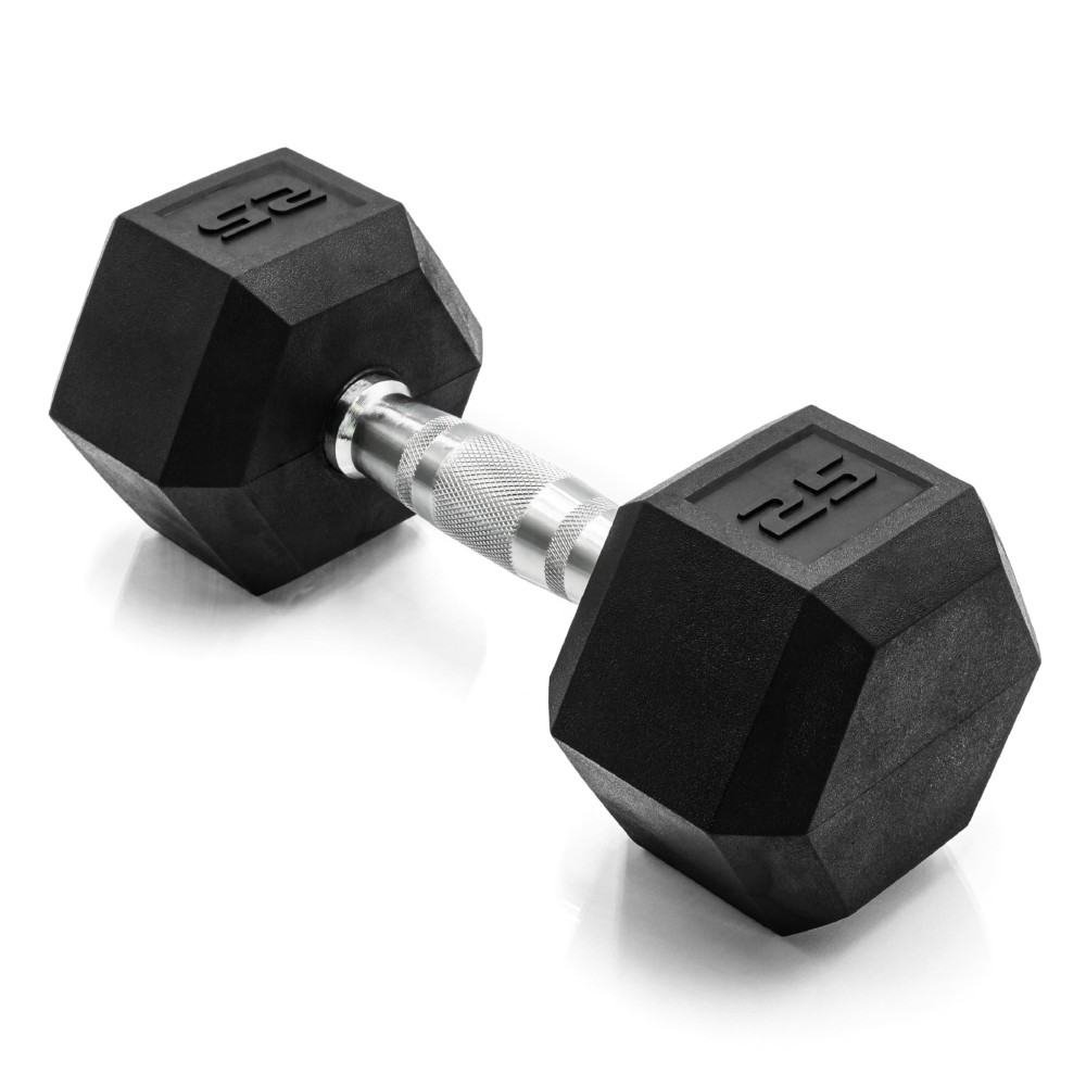 Cap Barbell 25 Lb Coated Hex Dumbbell Weight, New Edition