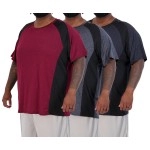 3 Pack: Menas Big And Tall Tech Stretch Short Sleeve Crew Quick Dry Fit T-Shirt Wicking Active Athletic Gym Top Size Clothes Lounge Sleep Running Essentials Basketball Workout Tee- Set 6, 5X