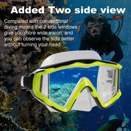 Aqua A Dive Sports Diving Mask Anti-Fog Swimming Snorkel Mask Suitable For Adults Scuba Dive Swim Snorkeling Goggles Masks (Yellow Transparent)