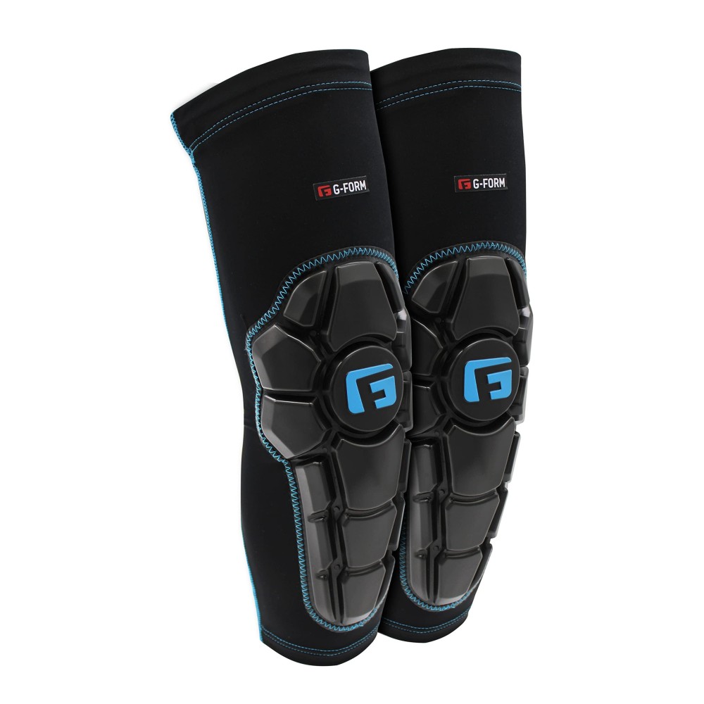 G-Form Pro-X2 Mountain Bike Elbow Pads - Elbow Compression Sleeve For Elbow Support - Blackturquoiseblack, Youth Largex-Large