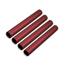 Xmwangzi Aluminum Track Field Relay Batons, Race Equipments For Running Race Team, Suitable For Outdoor Sports Practice Athlete, Corrosion Resistant High Strength Smooth Surface (4Pcs Red)