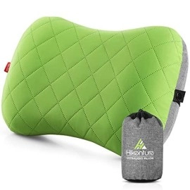 Hikenture Camping Pillow With Removable Cover - Ultralight Inflatable Pillow For Neck Lumber Support - Upgrade Backpacking Pillow - Washable Travel Air Pillows For Camping, Hiking, Backpacking (Green)