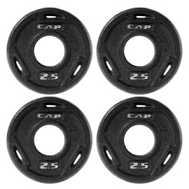 Wf Athletic Supply Cast Iron 2-Inch Olympic Grip Plate For Strength Training, Muscle Toning, Weight Loss & Crossfit - Charcoal, 2.5Lb, Set Of 4