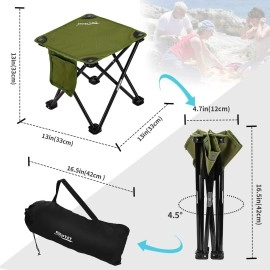 Roptat 2 Pack Camping Stool,Portable Folding Compact Lightweight Stool Seat for Camping Fishing Hiking Gardening Outdoor Walking Backpacking Travelling and Beach with Carry Bag