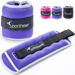 Sportneer Ankle Weights Wrist Weights -05 1 2 3 4 5 Lbs Set Of 2 For Men Women Kids Strength Training Arm And Leg Weights Set Comfortable And Soft Perfect For Dancing Running Walking Fitness Workout (Purple, 2 Lbs Pair (1 Lbs Each))