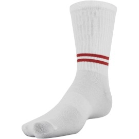 Under Armour Mens Essential Crew Socks, 6-Pairs , White Assorted , Large