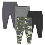 Gerber Baby Boys Multi-Pack Pants, Camogray, 6-9 Months
