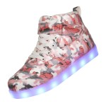 Voovix Kids Led Light Up Shoes Usb Charging Flashing High-Top Sneakers For Boys And Girls Child Unisex(Cred,39)