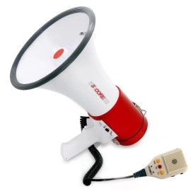 5 Core 50W Megaphone Handheld Bullhorn Cheer Loudspeaker Bull Horn Speaker Megaphono Siren Sling Strap Portable With Recording Feature 66Sur