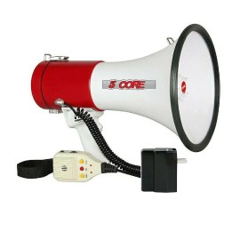 5 Core Megaphone Pa Bullhorn Speaker - Built-In Siren 50 Watts Rechargeable Battery (Included)- 16 Sec Record Function For Football Baseball Basketball Cheerleading Fans Coaches 66Sf Wb