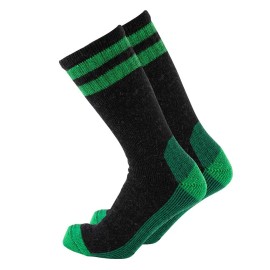 Cerebro Merino Wool Socks For Men, Cushioned Mid-Calf Socks Moisture Wicking Men'S Hiking Socks For Home, Trekking, Outdoors (1Pairs Blackgreen)