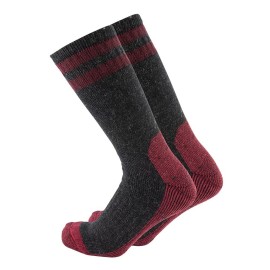 Cerebro Merino Wool Socks For Men, Cushioned Mid-Calf Socks Moisture Wicking Men'S Hiking Socks For Home, Trekking, Outdoors (1Pairs Darkred)