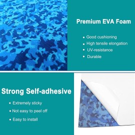 EVA Foam Boat Decking Flooring Camouflage Marine Mat with Adhesive, Non Skid Motorboat Swimming Platform Soft Helm Pad Yacht Golf Cart Floating Dock Surfboard Step Pad (47.2
