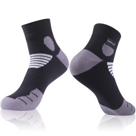 Randy Sun Socks, Athletic Running Gift Mens Cycling Biking Hiking Socks(1 Pair Ankle Grey S)