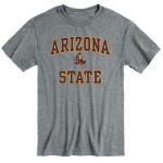 Barnesmith Arizona State University Asu Sun Devils Short-Sleeve T-Shirt, Spirit, Charcoal Grey, X-Large