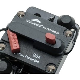 Young Marine Circuit Breaker For Boat Trolling With Manual Reset,Water Proof,12V- 48V Dc (Surface Mount-90A)