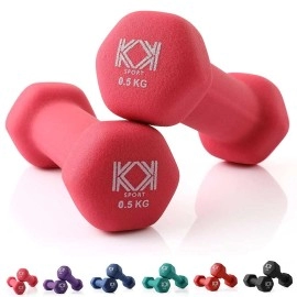 Kk Neoprene Dumbbells For Home, And Gym- Hand Weights Dumbbells For Exercise, Fitness, Training, And Weight Lifting (Pink (2 X 05Kg))
