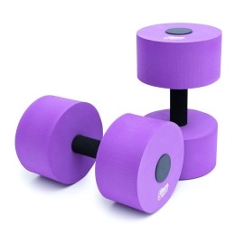 High-Density Eva-Foam Dumbbell Set, Water Weight, Soft Padded, Water Aerobics, Aqua Therapy, Pool Fitness, Water Exercise (Purple Large)