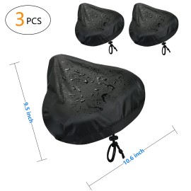 Bike Seat Cover-3pcs Waterproof Bicycle Seat Rain Cover Bike Saddle Cushion Protector with Drawstring for Rainproof and Dust Resistant