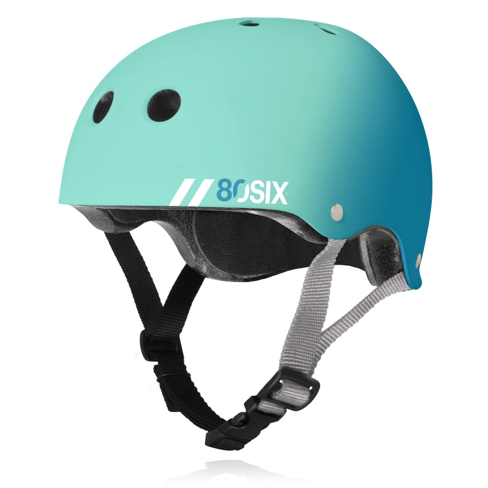 80Six Dual Certified Kids Bike, Skate, And Scooter Helmet, Surf Green Teal Fade, Junior - Ages 5+